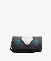 TRINITY RANCH FLORAL TOOLED HAIR-ON COWHIDE WALLET