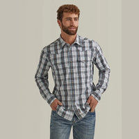 WRANGLER MENS RETRO PREMIUM SNAP SHIRT - STORMY GREY