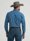 WRANGLER MENS 20X COMPETITION WESTERN SNAP SHIRT - BLUE MIXED PRINT