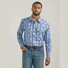 WRANGLER MENS WESTERN PLAID - BLUE