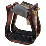 NETTLES BARREL RACING STIRRUP LEVER SYSTEM - BROWN BLACK AND PAINTED PINK