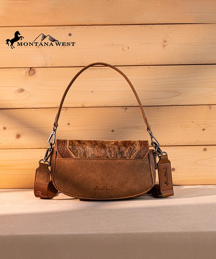 MONTANA WEST GENIUNE HAIR-ON COWHIDE SHOULDER BAG
