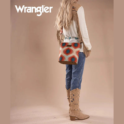 WRANGLER DUAL SIDED PRINT CANVAS SHOULDER BAG