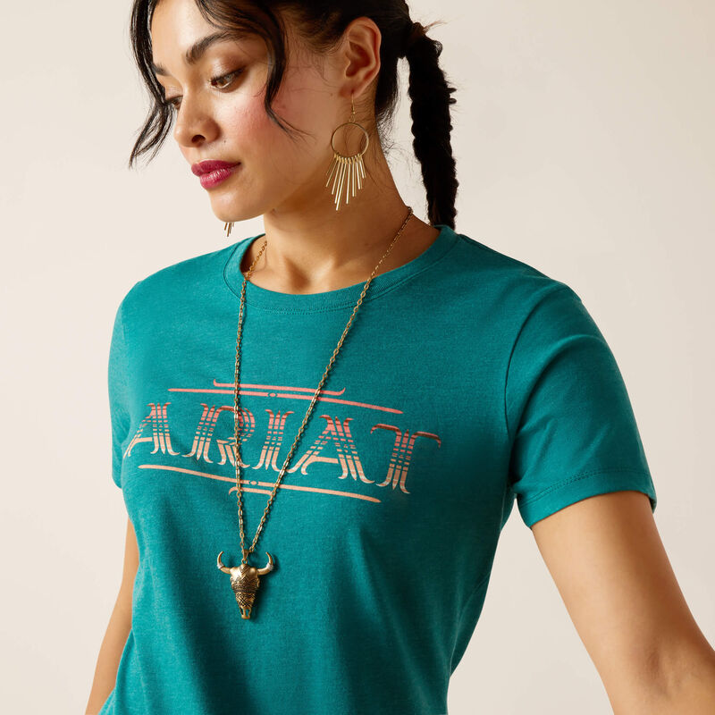 ARIAT WOMENS SERAPE STYLE TEE - DARK TEAL