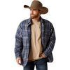 ARIAT MENS REBAR FLANNEL SHIRT JACKET - BLUE