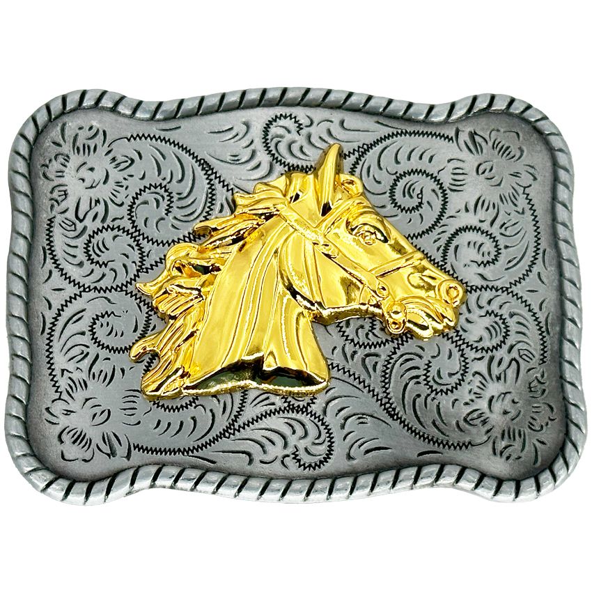 HORSE BELT BUCKLE GOLDEN HEAD DESIGN