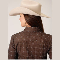 ROPER WOMENS BROWN RETRO WESTERN SHIRT