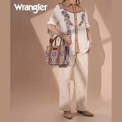 WRANGLER DUAL SIDED PRINT CANVAS TOTE BAG