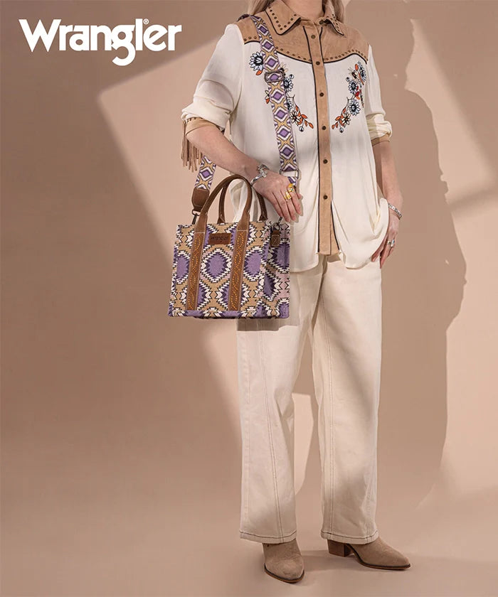 WRANGLER DUAL SIDED PRINT CANVAS TOTE BAG