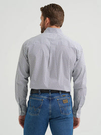 WRANGLER MENS GEORGE STRAIT BUTTON DOWN SHIRT - BLUE GREY SWIRL