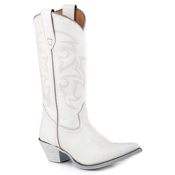 ROPER WOMENS WHITE POINTY TOE WESTERN BOOT