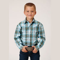 ROPER BOYS MEADOW PLAID WESTERN SHIRT