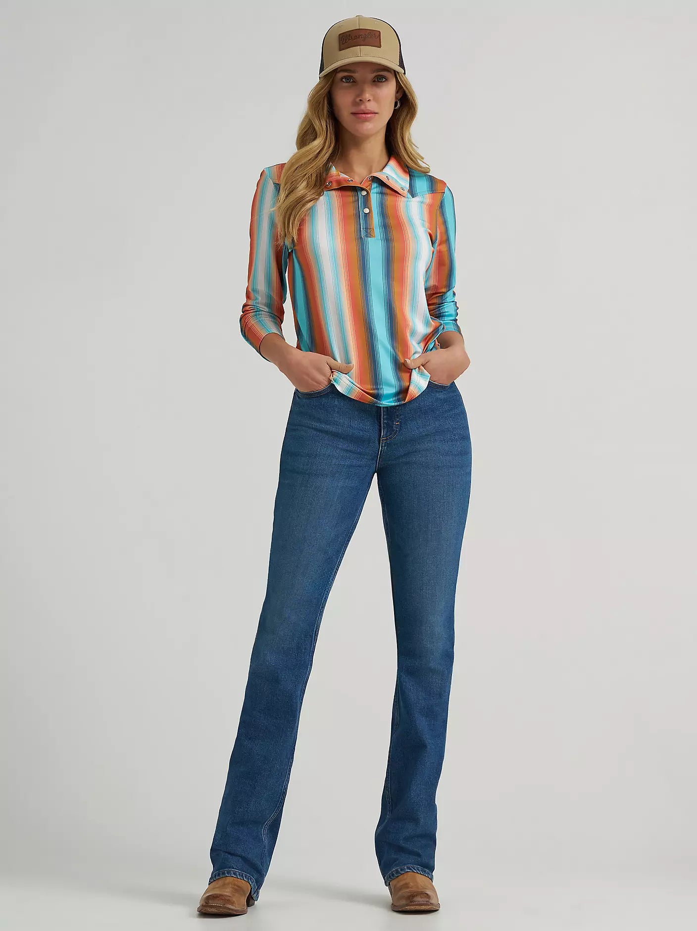 WRANGLER WOMENS SKYE PERFORMANCE QUARTER SNAP PULLOVER - BLUE SERAPE