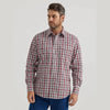 WRANGLER MENS WRINKLE RESISTANT SNAP SHIRT - RED PLAID