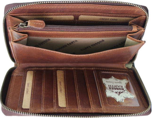 Rugged Earth Wallet - Zippered