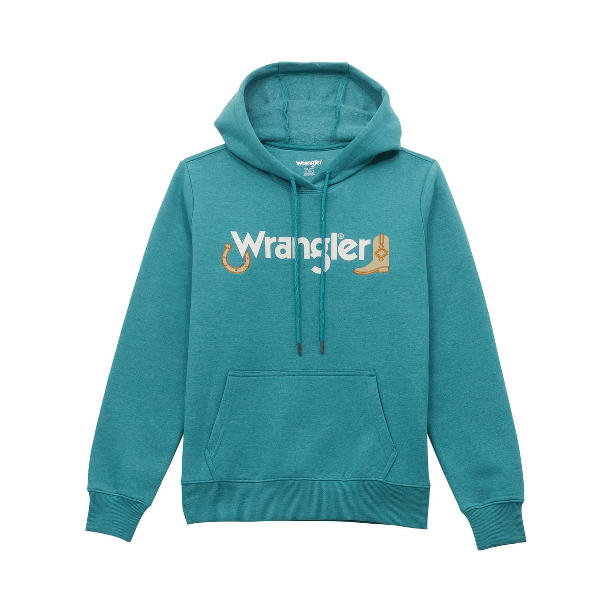 WRANGLER WOMENS GRAPHIC HOODIE - GREEN-BLUE SLATE