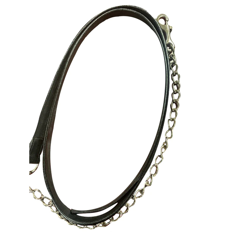 HCR PRO COLLECTION LEATHER LEAD WITH 24" SOLID BRASS CHAIN