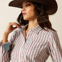 ARIAT WOMENS KIRBY STRETCH SHIRT - WINSOME GEO PRINT