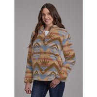 ROPER WOMENS POLAR FLEECE JACKET - BROWN AZTEC