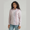 WRANGLER WOMENS RETRO SOUTHWESTERN SNAP SHIRT - PINK GEO