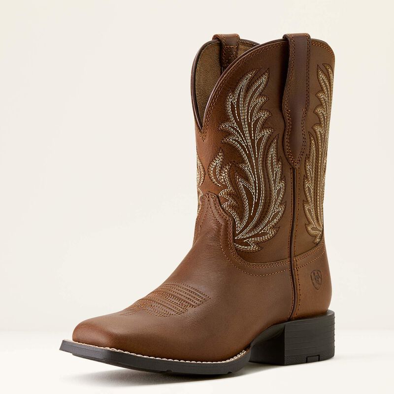 ARIAT WOMENS ROUND UP FILLY WIDE SQUARE TOE WESTERN BOOT