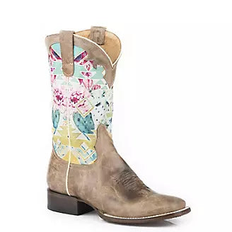 ROPER LADIES AMORE TAN SQUARE TOE (Clearance)