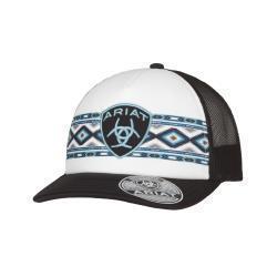 Ariat Ladies Trucker Cap Southwest Pattern Black White
