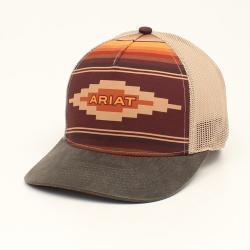 Ariat Ladies Snap Back Aztec Logo Tan