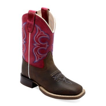 OLD WEST CHILDRENS SQUARE TOE WESTERN BOOT