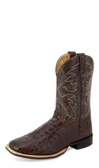 OLD WEST MENS BROAD TOE WESTERN BOOT