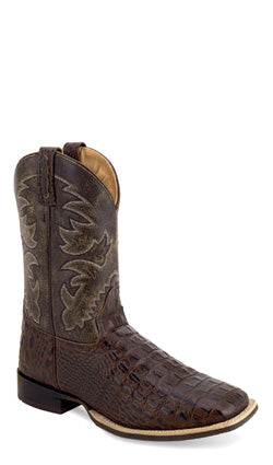 OLD WEST MENS BROAD TOE WESTERN BOOT