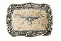 Blazin Roxx Ladies Buckle Rectangle Long Horn Calf Hair