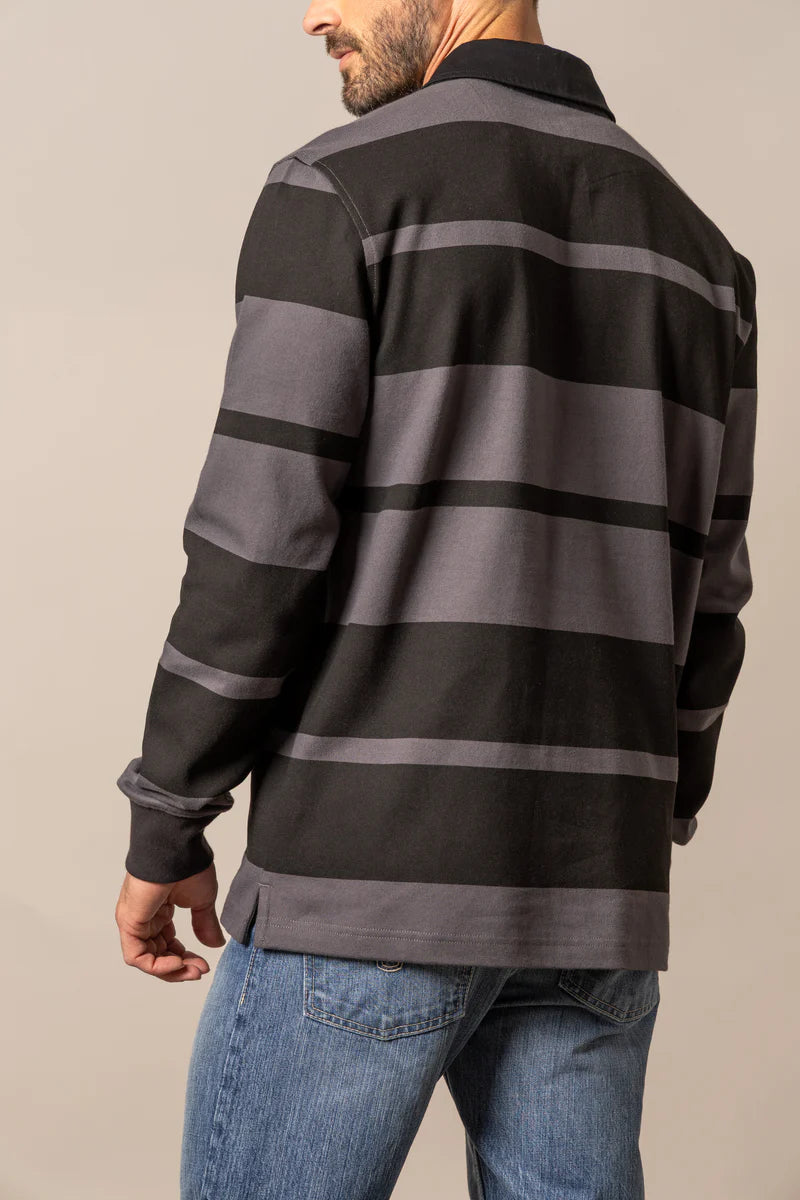 Maillot de rugby homme KIMES RANCH à motif bouledogue - Noir 