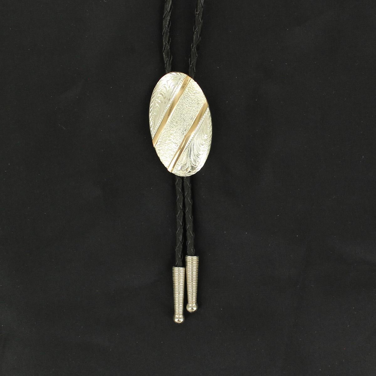 Crumrine Adult Western Bolo Tie Gold Bars