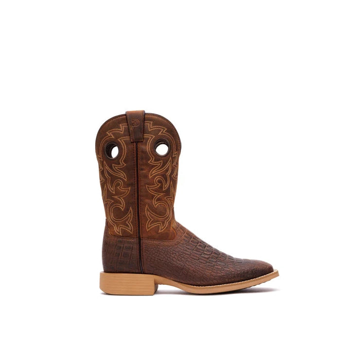 DURANGO MENS SHYLOH 11" SQUARE TOE PULLHOLE BOOT- BROWN/CROCO