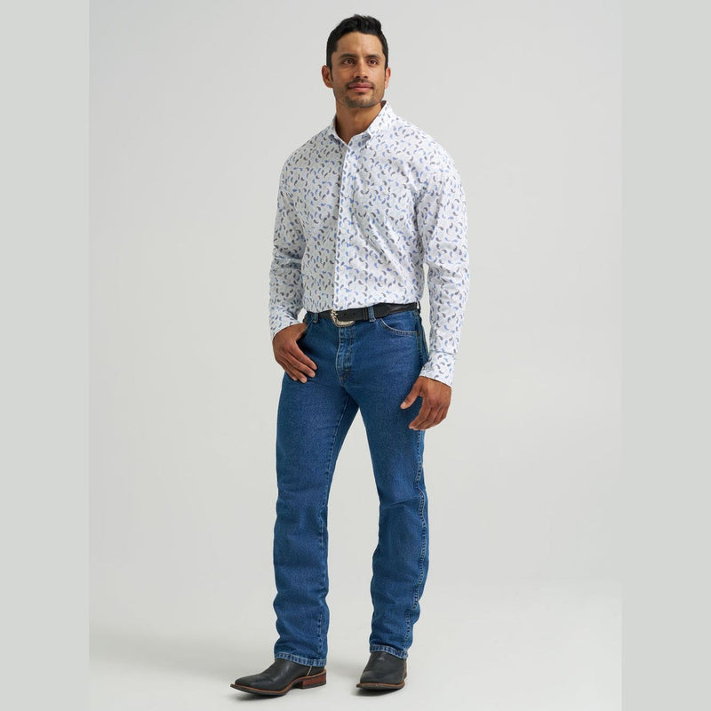 WRANGLER MENS GEORGE STRAIT BUTTON DOWN ONE POCKET SHIRT