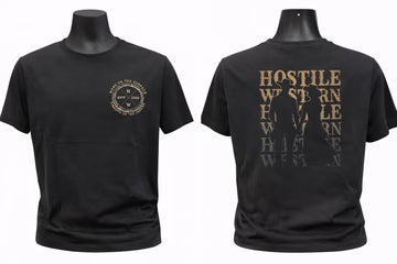 Hostile Western Mens Tee - Black - Hard on the Surface