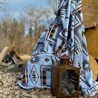 Mayan Grey Fleece Blanket - 60" x 80"