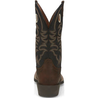 JUSTIN MENS STAMPEDE COFFEE WATER BUFFALO SQUARE TOE BOOT