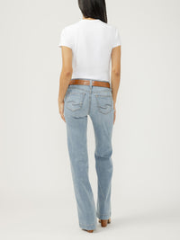 Silver Womens Suki Mid Rise Trouser Leg Frontier Strong Jeans