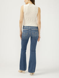 Avery Womens Silver High Rise Bootcut Jeans