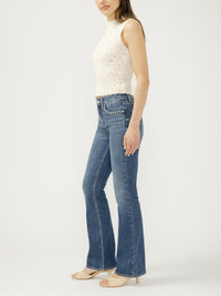 Avery Womens Silver High Rise Bootcut Jeans
