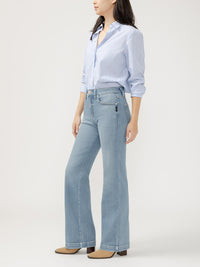 Silver Womens Avery High Rise Trouser Leg Jeans