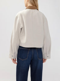 Silver Womens Cropped Jacket - Winter Creme