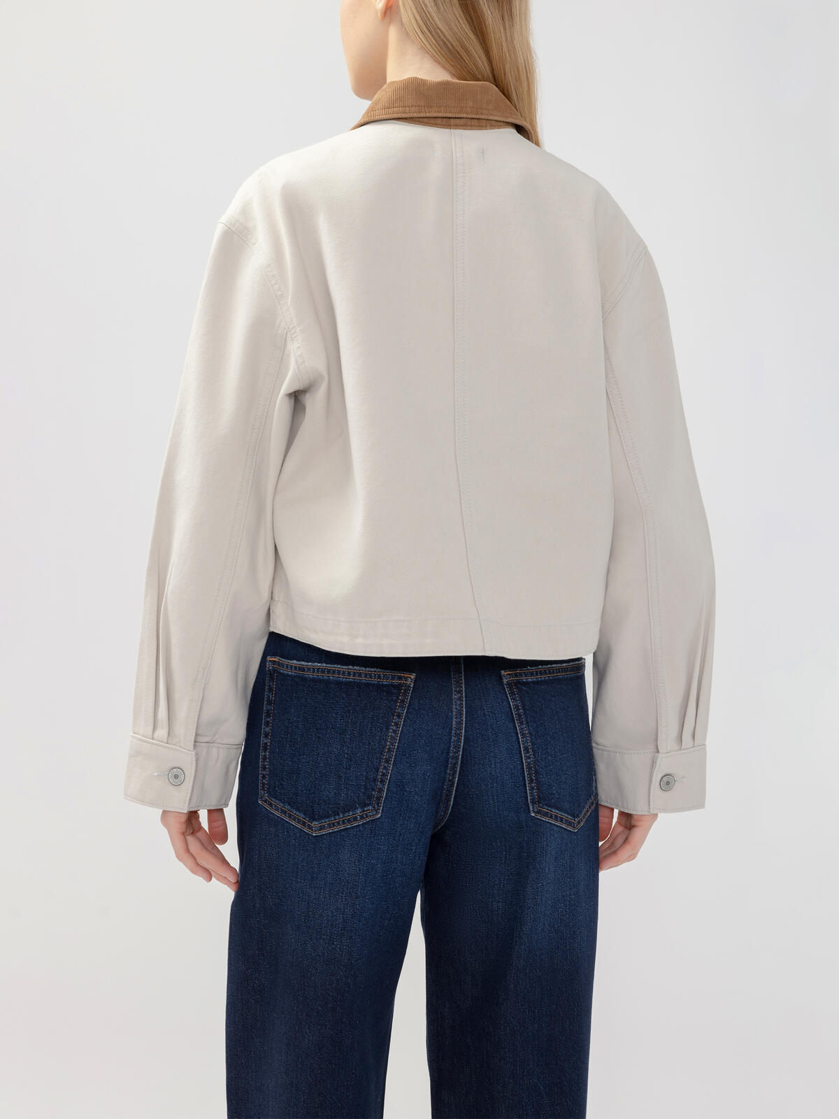 Silver Womens Cropped Jacket - Winter Creme