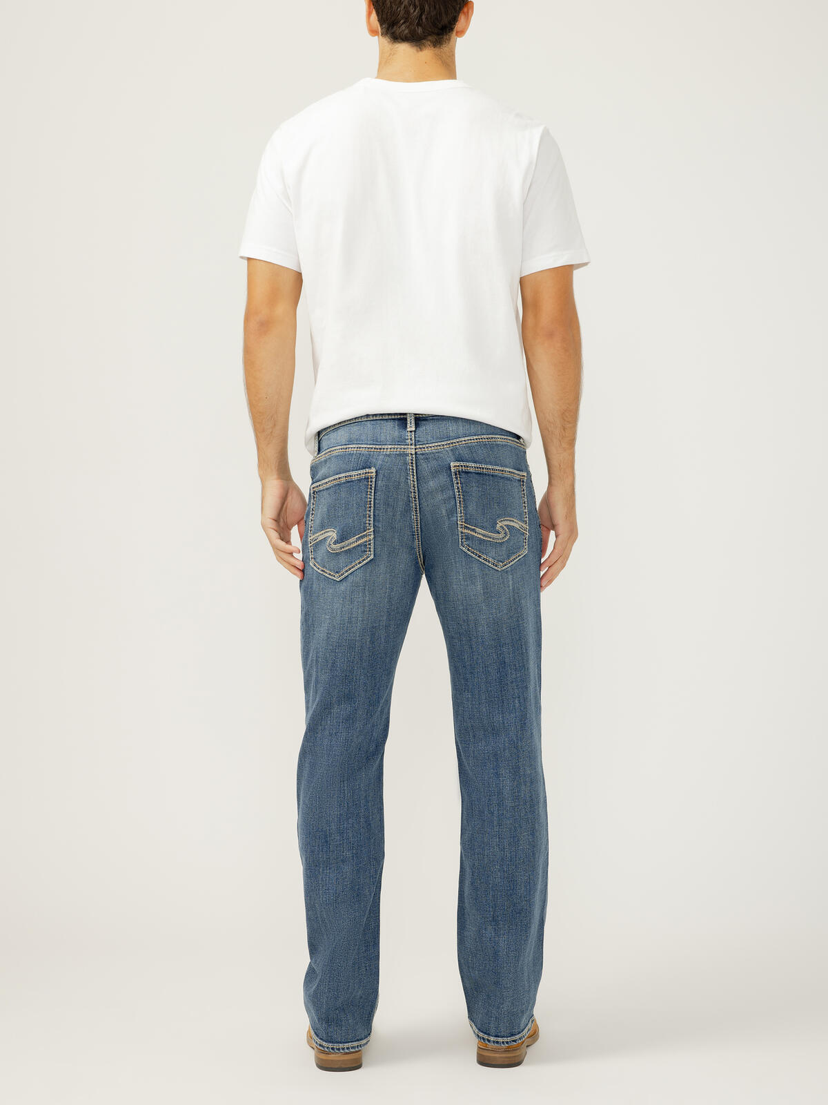 Silver Mens Zac Relaxed Fit Straight Leg Jeans