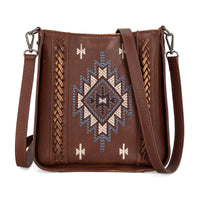 Montana West Embroidered Aztec Crossbody - Brown