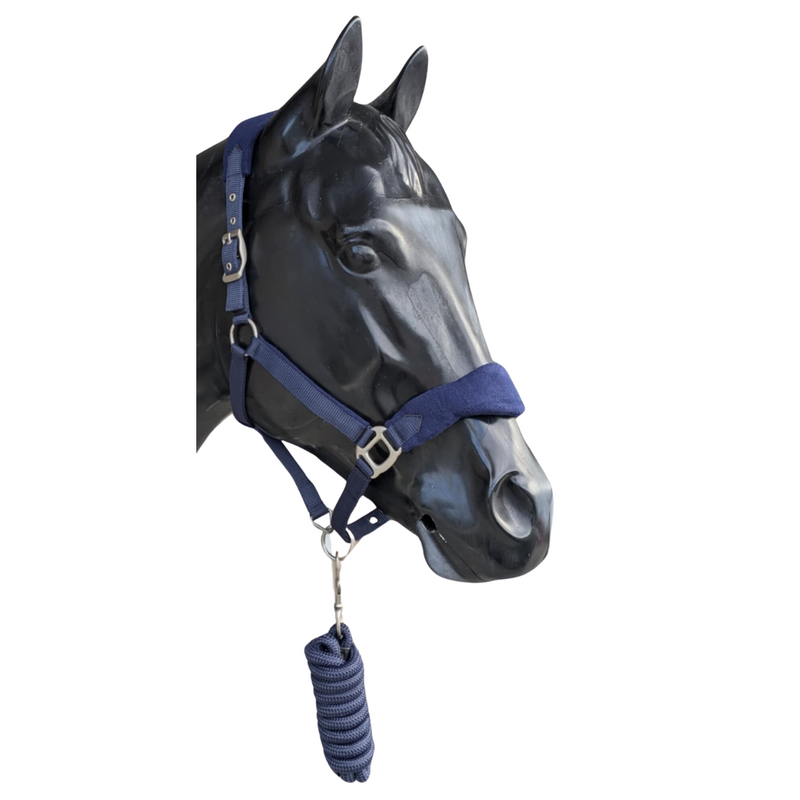 FLEECE NOSE NYLON BREAKAWAY HALTER WITH LEAD