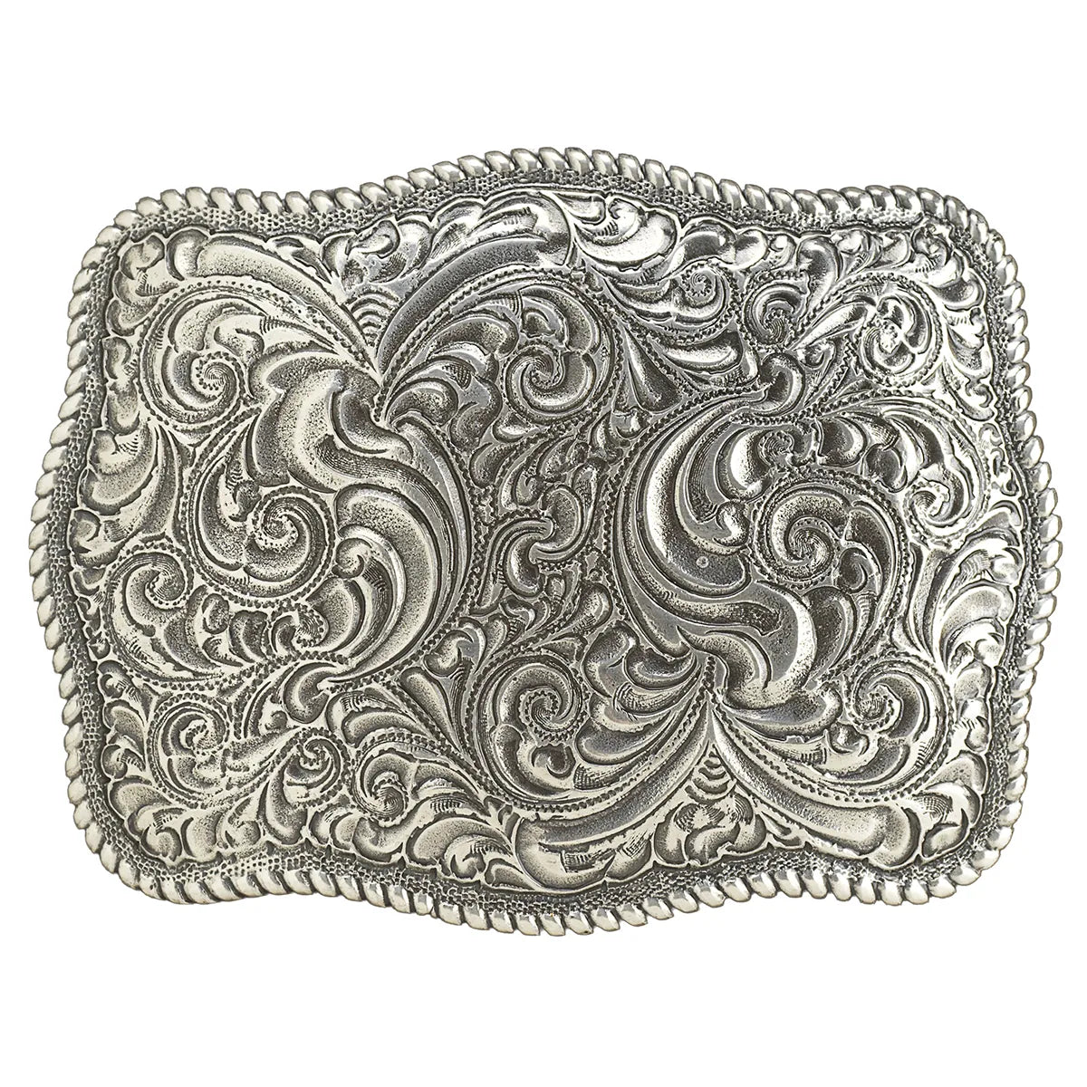 Nocona Mens Buckle Scroll Engraved Rope Edge