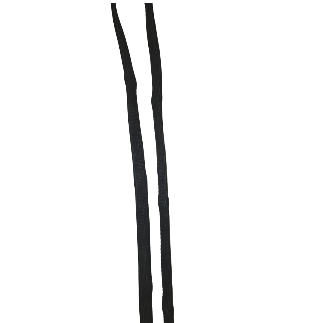 SOFT RUBBER ENGLISH REINS - BLACK 54"